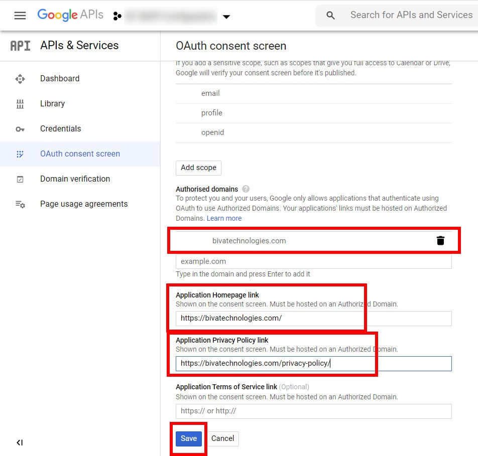 credentials for OAuth