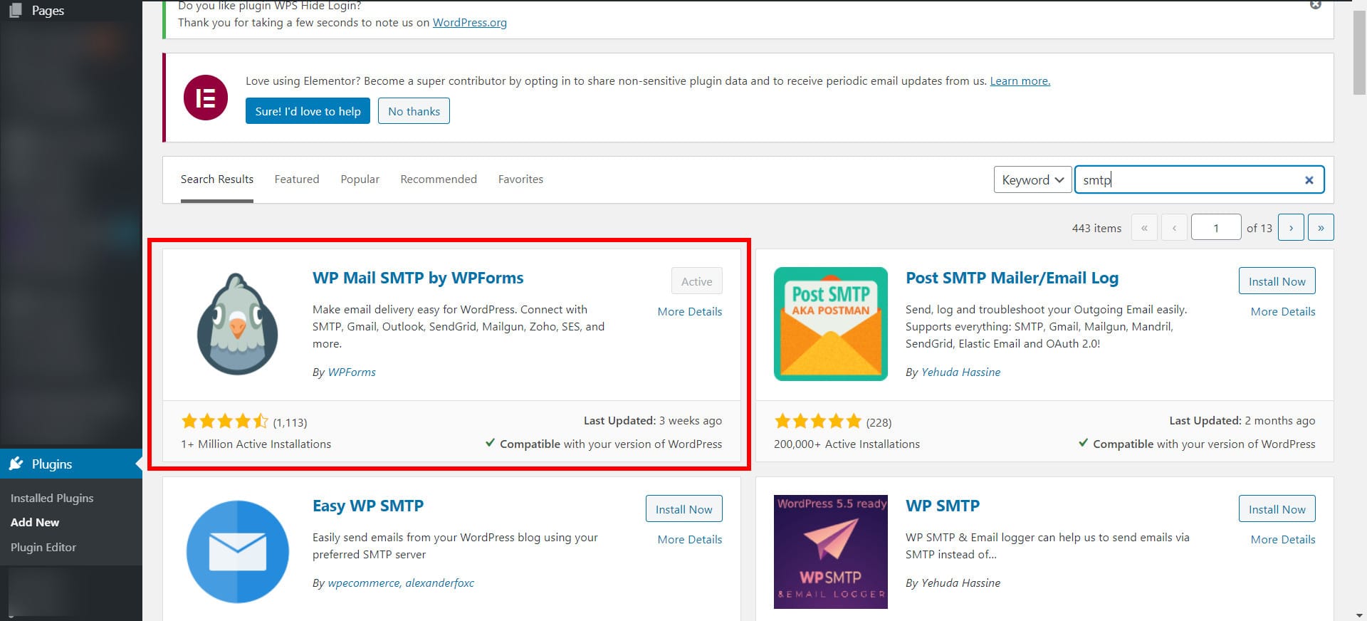 add smtp plugin in wordpress